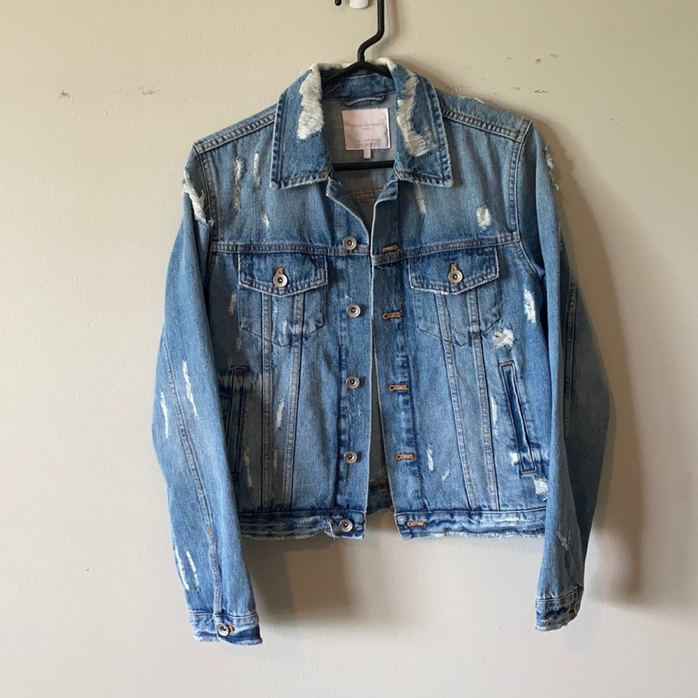 distressed jean jacket